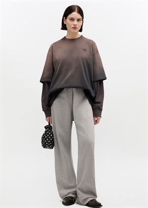 Heavy cotton jersey longsleeve washed effect bluse Phantom A1050044 Ganni 